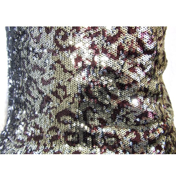 M&S Gold & Black Blouse Women Size 4 Sequin Top Metallic Dinner Date Dance Party - Picture 5 of 8